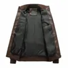 Thoshine Brand Spring Auturn Men Leather Jacketsモーターサイクルバイカー男性ファッションPUレザーカーゴコートポケットプラスサイズ201128