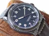 ZF 41mm A17314101 ETA A2824 Автоматические мужские часы PVD сталь черный циферблат белый номер маркеры черная кожа с белой линией PURETIME PTBL C03