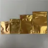 Svart Golden Plastic Mylar Väskor Aluminium Folie Zipper Väska för långsiktig matlagring och samlarobjekt skydd 8 färger två sidor färgade