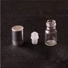 Botella de rodillo cosmético de vidrio transparente de 3 ml, contenedor de Perfume para mujeres, embalaje de aceite esencial, rollo en tapa dorada plateada