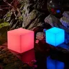 PE Plastic LED Cube Stool RGBW Wireless Hotel Decoration LED Furniture Waterproof Garden Glowing Stool Cube Remote Control Chair