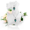 10 Set Pendant Drop Earrings Lovely Dolphin and Owl Shape Green Turquoise Stone Silver Plated Jewelry2395566