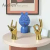 Arrangement de doigt créatif créatif nordique doré decor de la décoration de la résine moderne miniature figurines décoration accessoires bureau 220115