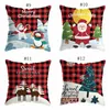 Noël Taie Plaid Joyeux Noël Coussin décoratif Couvre polyester Coussin Throw Oreillers Couverture Décoration 12 Designs YG749