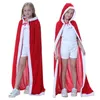 Yeni Noel Pelerin Ceket Yetişkin Çocuk Unisex Tatil Partisi Sahne Masa Performansı Cosplay Rol Oynamak Giysi Kırmızı Giyim