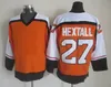 c2604 1997 Stanley Cup Finale Retro 27 Ron Hextall 88 Eric Lindros Hockey Jerseys Zwart Oranje Vintage Gestikt Jersey C Patch M-XXXL