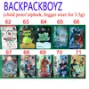 BACKPACKBOYZ 3.5g sacchetti in mylar antiodore buste richiudibili zaino boyz BISCOTTI GELATO 41 GUARANA BILLY KIMBER ZERBERT GELATTI 5POINT.LA