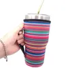 Iced Coffee Cup Sleeve Handle Neopreen Geïsoleerde Mouwen Cups Cover voor 30oz 32oz Tumbler Waterfles met draaggreep Carry houder Tassen Case