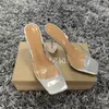 Sandalias de verano para mujer, zapatos de tacón alto transparentes de PVC para mujer, Sandalias de tacón alto con punta abierta, zapatillas de boda para fiesta, zapatos para mujer