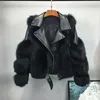 2020 Ny Höst Vinter Kvinnor Faux Fur Jacka Tjockad Varm Konstgjorda Furrock Läder Kvinnlig Jacka Kvinna Parkas Plus Storlek1