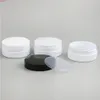 24 x 50 g de voyage vide blanc pot de crème pour animaux de compagnie avec couvercles transparents noirs blancs avec tampon en PE 5/3 oz récipient cosmétique taille du filetage 67 mm bonne qualité