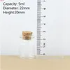 100pcs/Lot 5ml 22*30mm Storage Glass Bottles With Cork Stopper Crafts Jars Mini Transparent Empty Gifthigh qualtity