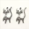 Lote 100 pcs infeliz gato antique prata encantos pingentes para jóias fazendo brinco colar pulseira chave cadeia chave 22 * ​​14mm