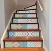 yazi 6PCS Removable Step Self-Adhesive Stairs Sticker Ceramic Tiles PVC Stair Wallpaper Decal Stairway Decor 18x100CM 10071045932