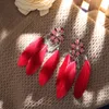 S1840 Bohemian Fashion Jewelry Moled Rocks Feather شرابات الريشة تتدلى أقراط