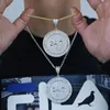 Chokers 24/7 Grind Hard Hip Hop Men Pendant Full Paved Cubic Zirconia 5A CZ Geometric Round Iced Out Bling Necklace