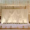 10ft X20ft Tenda sullo sfondo di nozze bianche con festoni di raso sullo sfondo del palcoscenico tende per decorazioni per baby shower in fase di festa