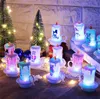 Familiennachtlicht Indoor Ornamente Santa Claus Schneemann Muster Haushaltsrestaurant Dekorieren LED Elektronische Kerzen Neue Ankunft 3 2nh J2