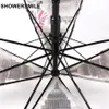 SHOWERSMILE Ombrello trasparente automatico da donna Cage s Manico lungo British London Building Ladies Apollo Rain Y200324