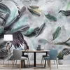 Custom Any Size Mural Wallpaper Nordic Modern Simple Retro Color Feather Watercolor Wall Painting Living Room Bedroom Art Fresco