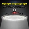 창고 할인 E27 LED 변형 가능한 접이식 차고 램프 슈퍼 밝은 산업용 조명 60W 80W 100W UFO 높은 베이 산업 램프