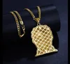 Grand masque tête pendentif Hip Hop collier bijoux 30 pouces en acier inoxydable chaîne cubaine GD784