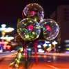 Glow Artificial Flower Ballonnen Pneumatische Transparante Valentines Rose Ballon Vrij Petal Lamp Mistig Papier Airballon Waterdicht 10 3ZL N2