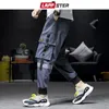 LAPPSTER Streetwear Hip Hop Cargo Pants 2020 Printemps Hommes Baggy Poches Ruban Joggers Pantalons Hommes Japanes Style Noir Sarouel LJ201007