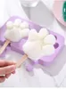 Bonito Silicone Sorvete Molde Roxo Snowman Molde de One-Peça Caseiro Popsicle Bandeja DIY Urso Paw Oval Ice Cube RRE12676