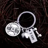 New Weight Lifting Keychain Barbell Key Chain Weight Plate Charm Keyrings Personal Trainer Lovers Gifts free s