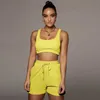 Designers Femmes Vêtements Survêtements 2023 Couleur unie Double Gilet Shorts Sports Nombril Costume Recommandation populaire