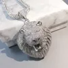 Bling mrożony naszyjnik mikro preporał sześcien cyrkon Lion Headant for Men Prezenty Prezenty Luksusowa biżuteria hip -hopowa T2008217474410