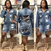 2020 Nyaste Hot Boyfriend Style Women Ladies Slim Denim Coat Hole Långärmad Casual Jean Jacket Ytterkläder