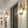 Rame Retro lampada da parete per esterni vintage foyer corridoio luce impermeabile balcone apparecchi di illuminazione da giardino E14 Portalampada