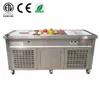 Free shipping to door Commercial kitchen equipment ETL CE Franchise double square pans roll ice cream machine with 10 cooling tanks
