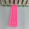 Baby Square Letter Chocolate Flip Silicone Mold Cake Dekoration Bakningsverktyg Ljus Harts Mögel Partihandel ZC3460