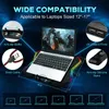 RGB Laptop Cooling Pad LED Screen Gaming Laptop Cooler with 12-Mode, 6 High-Speed Adjustable Fans, Red LED Light, 7 Heights Stand, 2 USB Ports, Compatible up to 17''