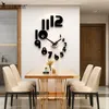 Meisd品質アクリル壁時計大型モダンクォーツサイレントウォッチミラーステッカークロックハンギングホーム装飾ホルロージー送料無料LJ201204