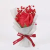 Nuovo bellissimo bouquet di rose singole tenuto a mano con sapone fiore regalo per la festa della mamma mini bouquet regalo di compleanno decorazioni fiori artificiali con scatola