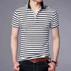 Mrmt 2022 Brand New Summer Mens T-shirt Business Casual Short-Sleeved Men T Shirt Ungdom Turtleneck Striped Shirt Tshirt för Male G220223