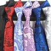 Cravates Sitonjwly 8.5 cm Polyester Jacquard Cravates Pour Hommes Cravate Maigre Paisley Floral Costume De Mariage Mince Cravate Personnalisé Logo1
