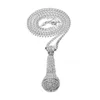 Hip Hop Iced Out Microphone Pendant Necklace 2 Colors Rhinestone Necklace for Men/ Women Fashion Jewelry