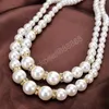 Fashion Chic Double layer fake pearl beads necklaces bride Bridesmaids Beaded Chains For women Ladies Female wedding Jewelry Gift