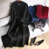 Frauen Wollmischungen Hohe Qualität Winter Frauen Langen Mantel Echten Kaschmir Und Weibliche Jacke Mode Oberbekleidung Phyl22