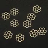 50pcs/lote moda novo design Copper Flower Flower Charms Hexagon Flor Hollow Pingents