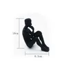 Auguste Rodin Thinker Sculpture Cute Thinker on The Stairs Window Display Bookshelf Classical Home Decoration Black Man Metal T2004343259
