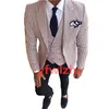 Nouveau Style Un Bouton Beau Peak Revers Groom Tuxedos Hommes Costumes Mariage / Bal / Dîner Meilleur Homme Blazer (Veste + Pantalon + Cravate + Gilet) W600