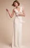 Simple Beach Boho Sheath Wedding Dresses For Bride V Neck Sleeveless Satin Lace Bridal Gowns Summer Ivory White Vestidos De Novia 2022