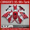 Body + tank voor HONDA CBR 600F3 600 F3 CC 600FS 97 98 95 96 Carrosserie 64NO.14 CBR600 FS CBR600F3 CBR600FS 1997 1998 1995 1996 CBR600-F3 600CC 95-98 FACKINGS KIT FACTORY Red