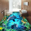 Custom Underwater World Dolphin Floor Mural Wallpaper Stickers Wear Non-slip Waterproof Thickened Self-adhesive Vinyl Wallpapers